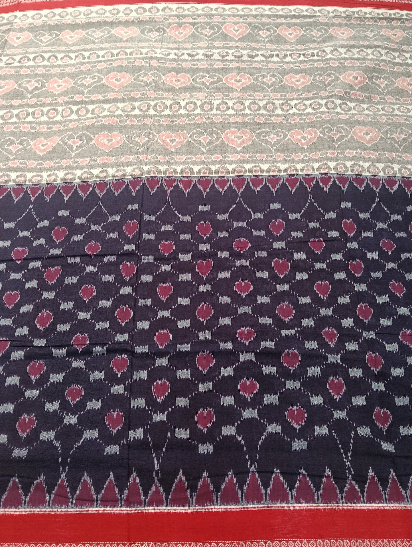 Blue stone cotton sambalpuri saree (2608) - Tilottama