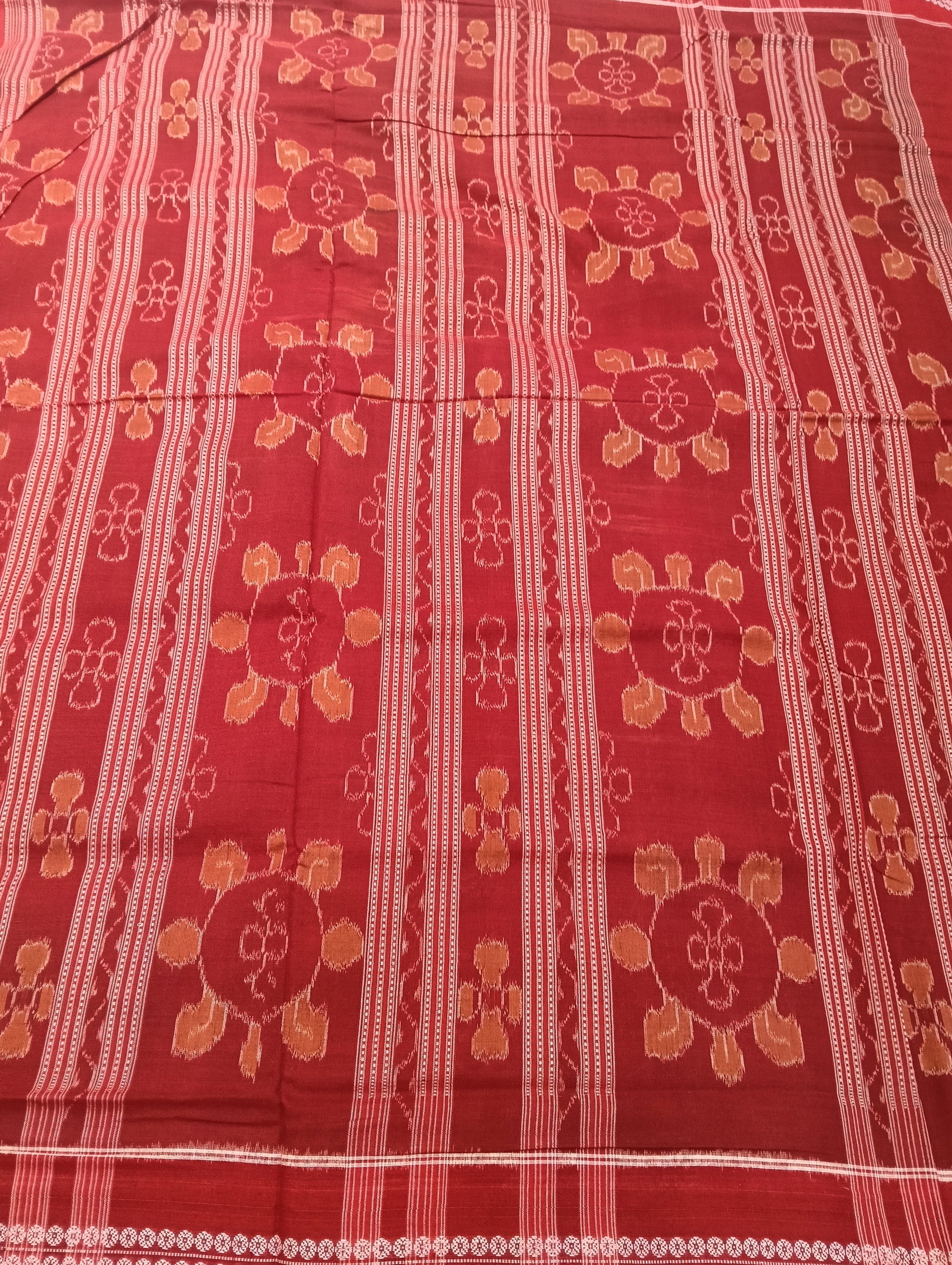 Coffe marron cotton sambalpuri saree (3592) - Tilottama