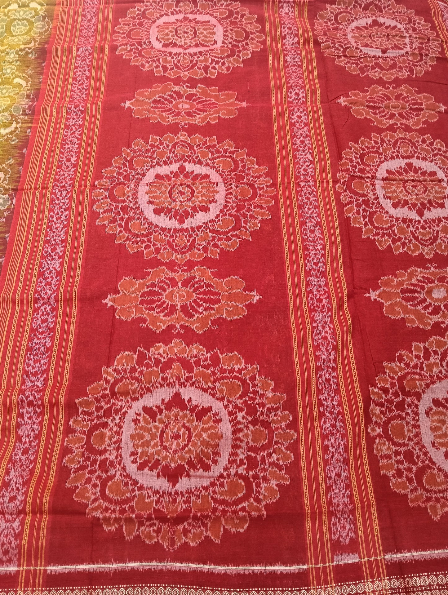 Rich gold cotton sambalpuri saree (4060) - Tilottama