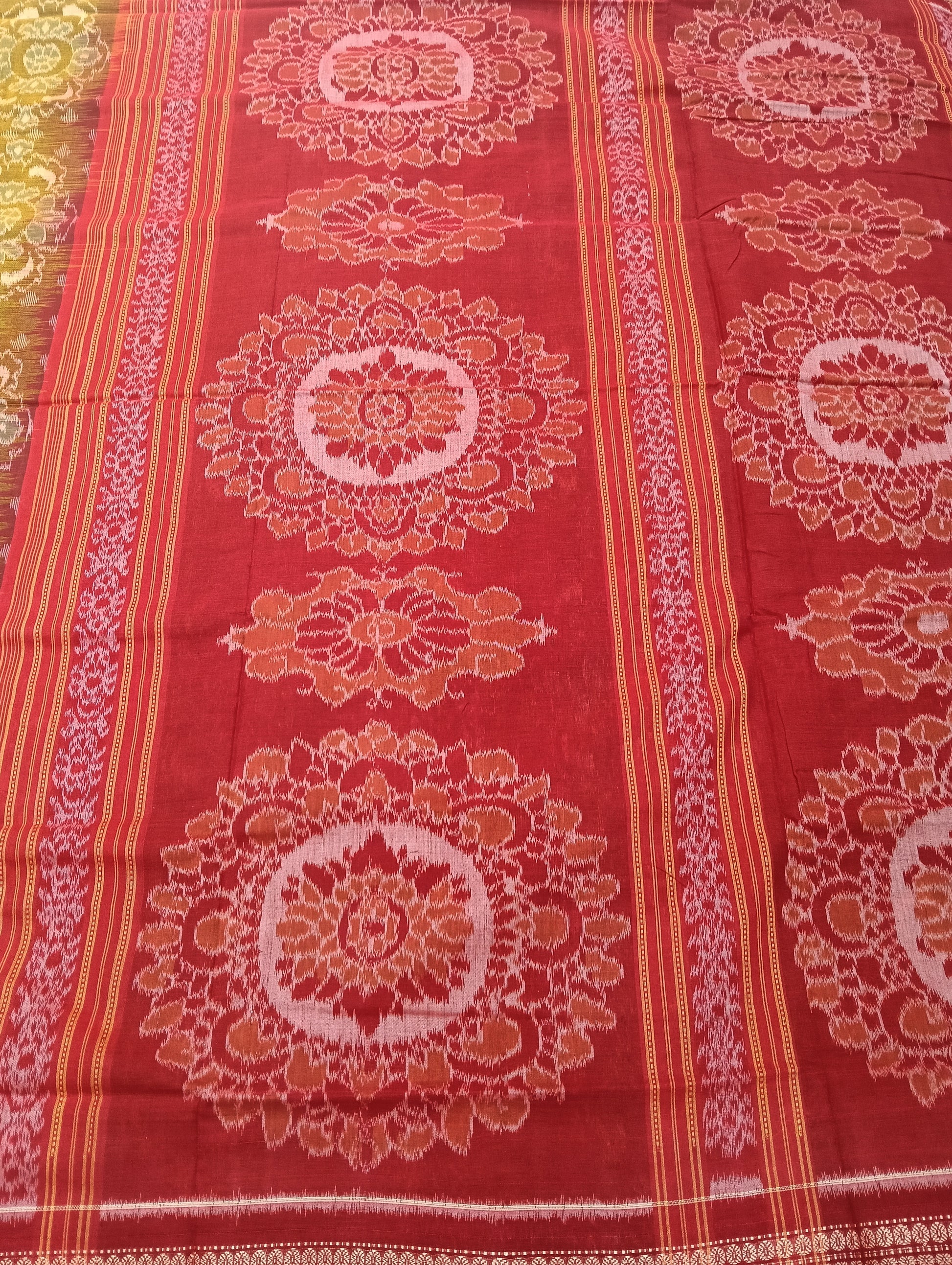 Rich gold cotton sambalpuri saree (4060) - Tilottama