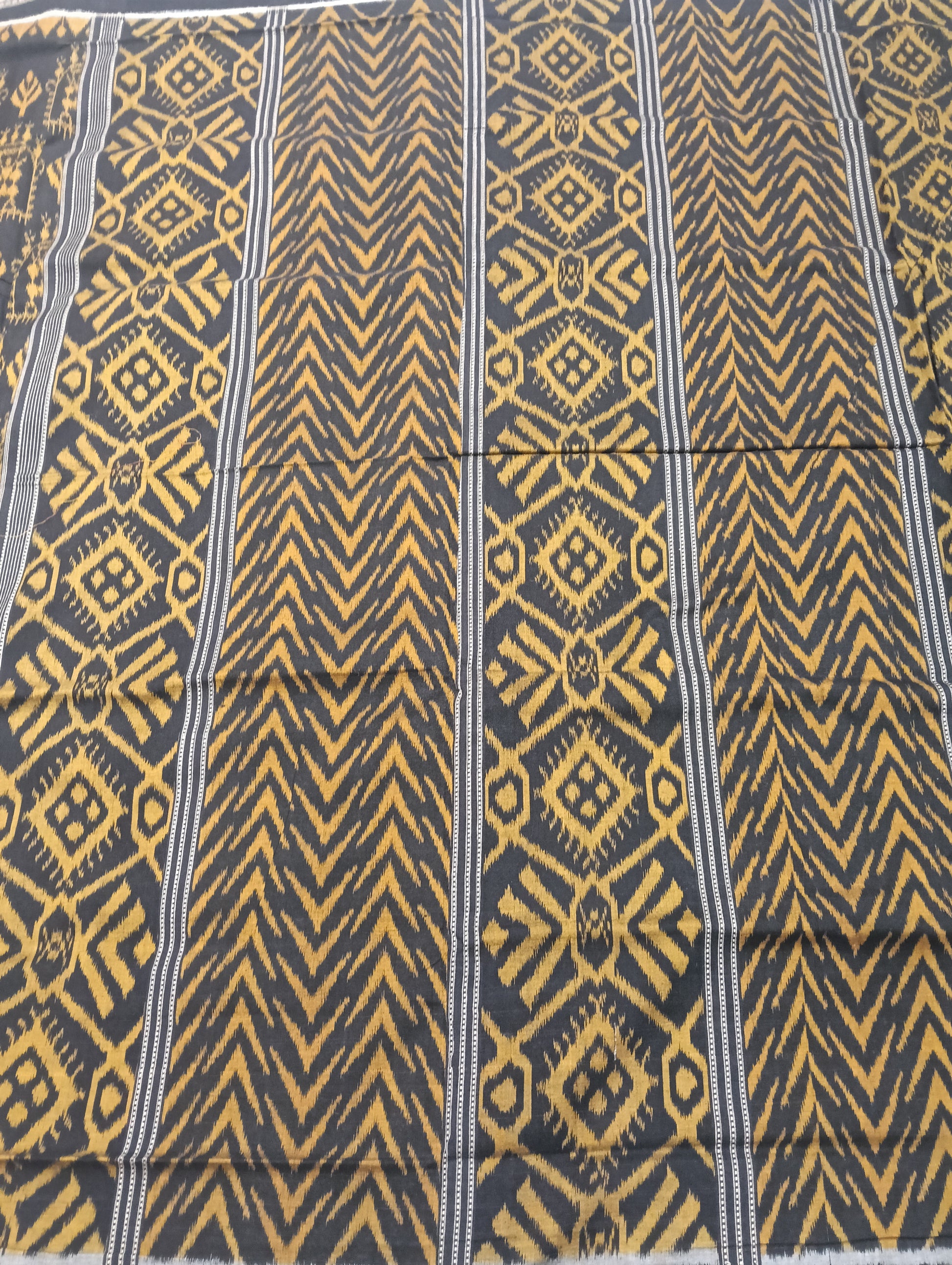 Golden black cotton sambalpuri saree (1537) - Tilottama