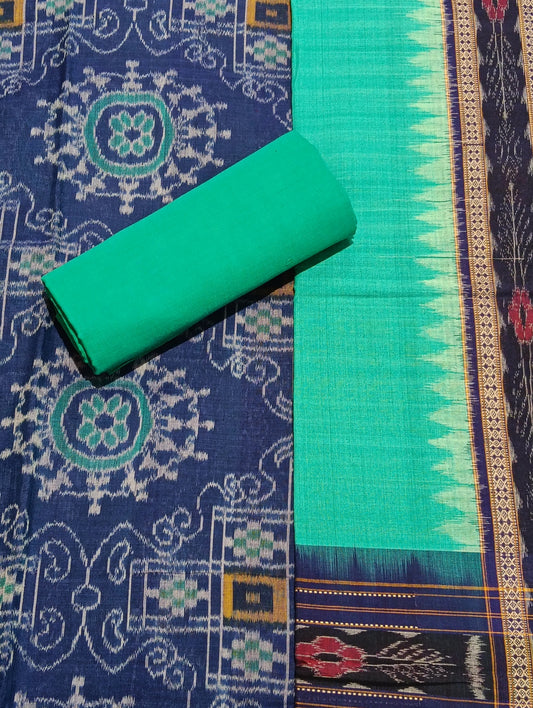 Blue sky sambalpuri dress material set - Tilottama